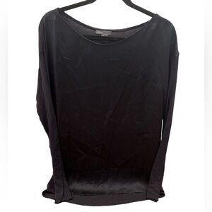 Vince Silk Crewneck Sweater Navy Blue Size Medium